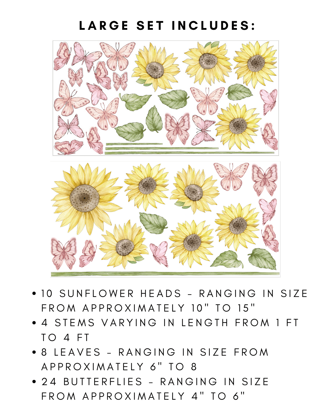 Sunflower and Butterfly Wall Stickers