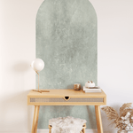Sage Green textured peel and stick wall arch, skinny wall arch with green textured design
