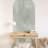 Sage Green textured peel and stick wall arch, skinny wall arch with green textured design