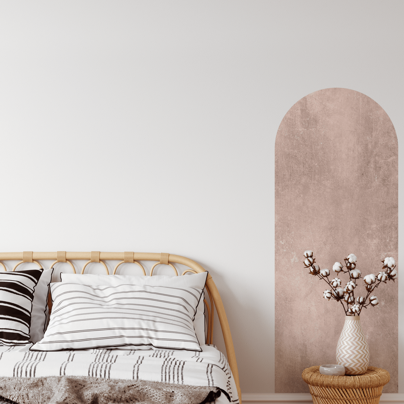 Pink Textured skinny wall arch decal peel and stick for home decor