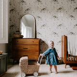 Bunny wallpaper, dear wallpaper, peel and stick wallpaper, natural room,