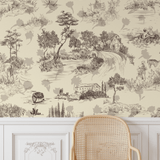 french wallpaper scene toile de jouy wallpaper, wallpaper, wall paper, peel and stick wallpaper, wallpaper peel and stick