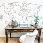 Voyager Map Peel and Stick Wall Mural, Removable Wallpaper, Rocky Mountain Decals