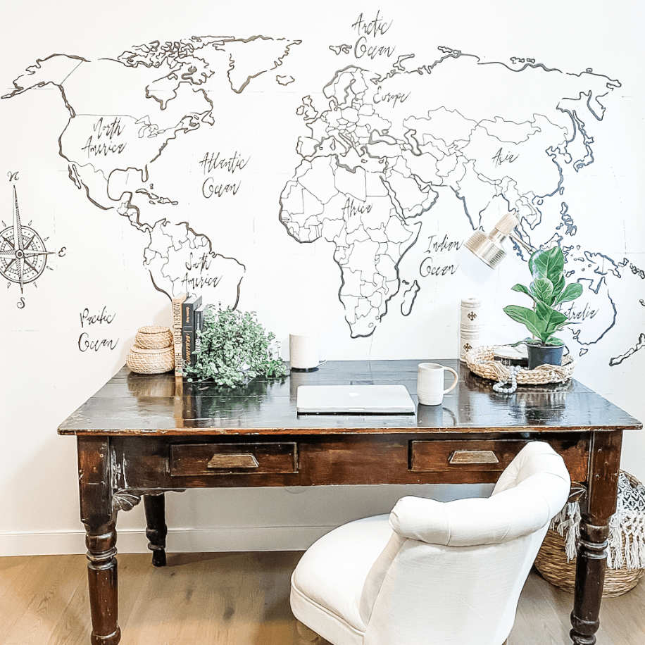 Voyager Map Peel and Stick Wall Mural, Removable Wallpaper, Rocky Mountain Decals