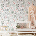 Watercolor Floral Removable Wallpaper - peel and stick wallpapers