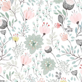 Watercolor Floral Removable Wallpaper (peel and stick)