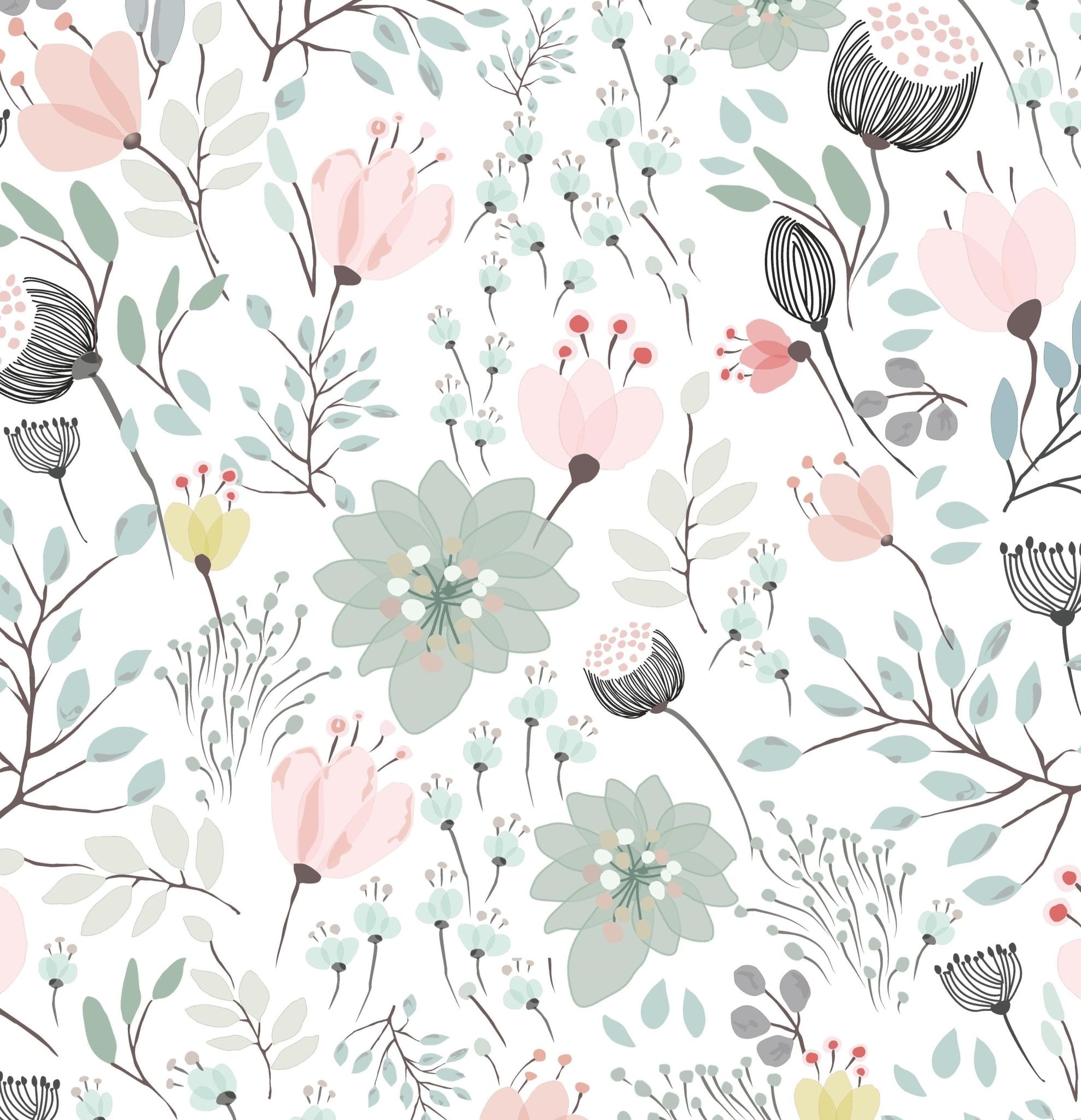 Watercolor Floral Removable Wallpaper