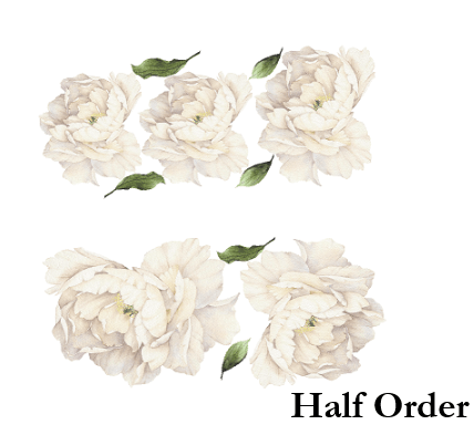 White Peony Flower Wall Stickers, floral wall decals, Rocky Mountain Decals