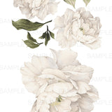 White Peony Flower Wall Stickers, floral wall decals, Rocky Mountain Decals