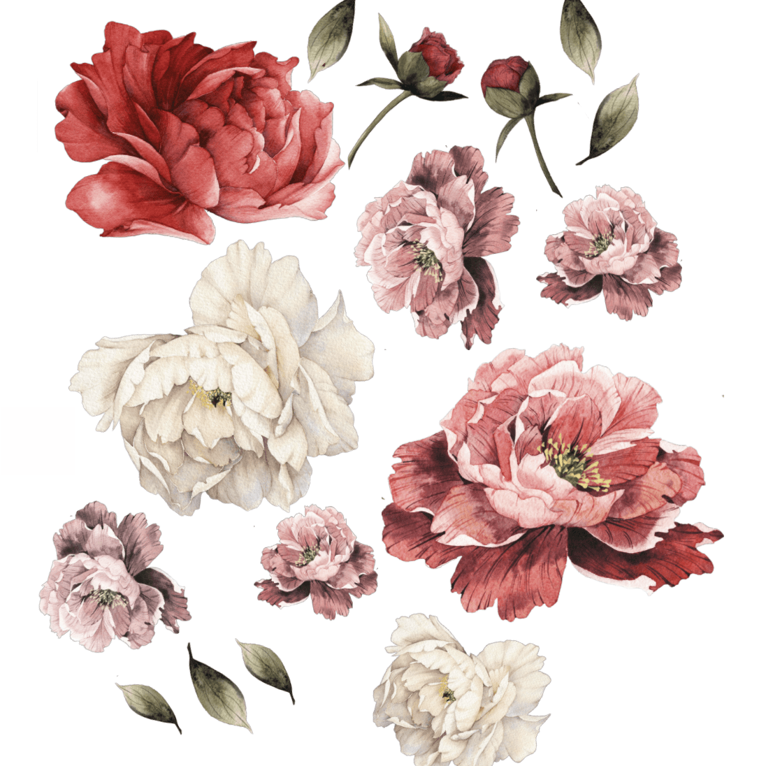 Wild Flower Floral Wall Decals, Floral Decals, Floral Wall Decal, Floral Decal, Wild Flower Decals, Peel and stick Decals
