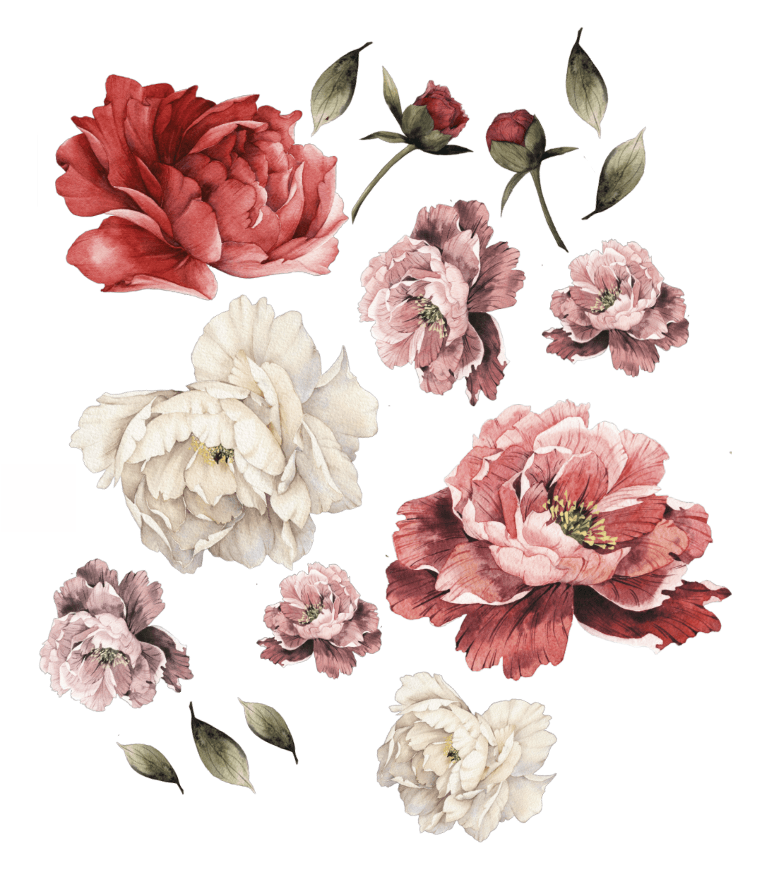 Wild Flower Floral Wall Decals, Floral Decals, Floral Wall Decal, Floral Decal, Wild Flower Decals, Peel and stick Decals