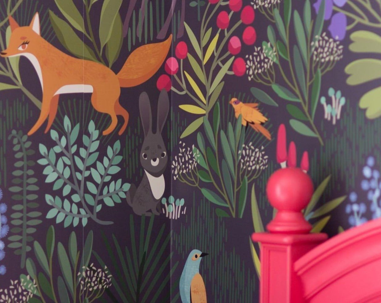 , Woodland Friends Peel and Stick Wallpaper, Removable Wallpaper, Rocky Mountain Decals