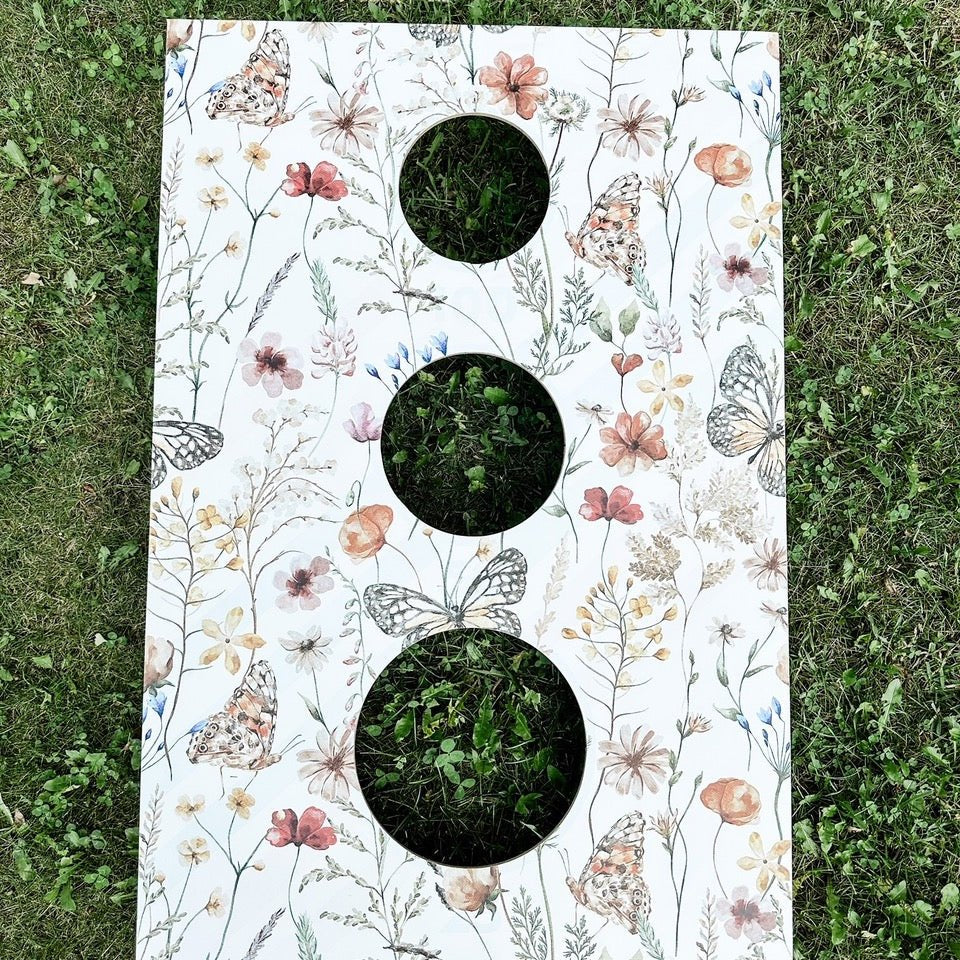 Cornhole Game DIY using Wallpaper
