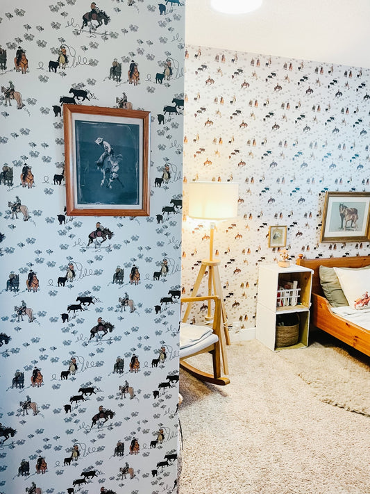 Creating a Cowboy Kids Bedroom with Peel and Stick Wallpaper