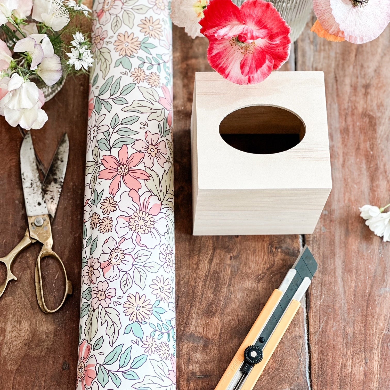 Transform Your Tissue Box with an Easy DIY Wallpaper Makeover: A Peel and Stick Tutorial