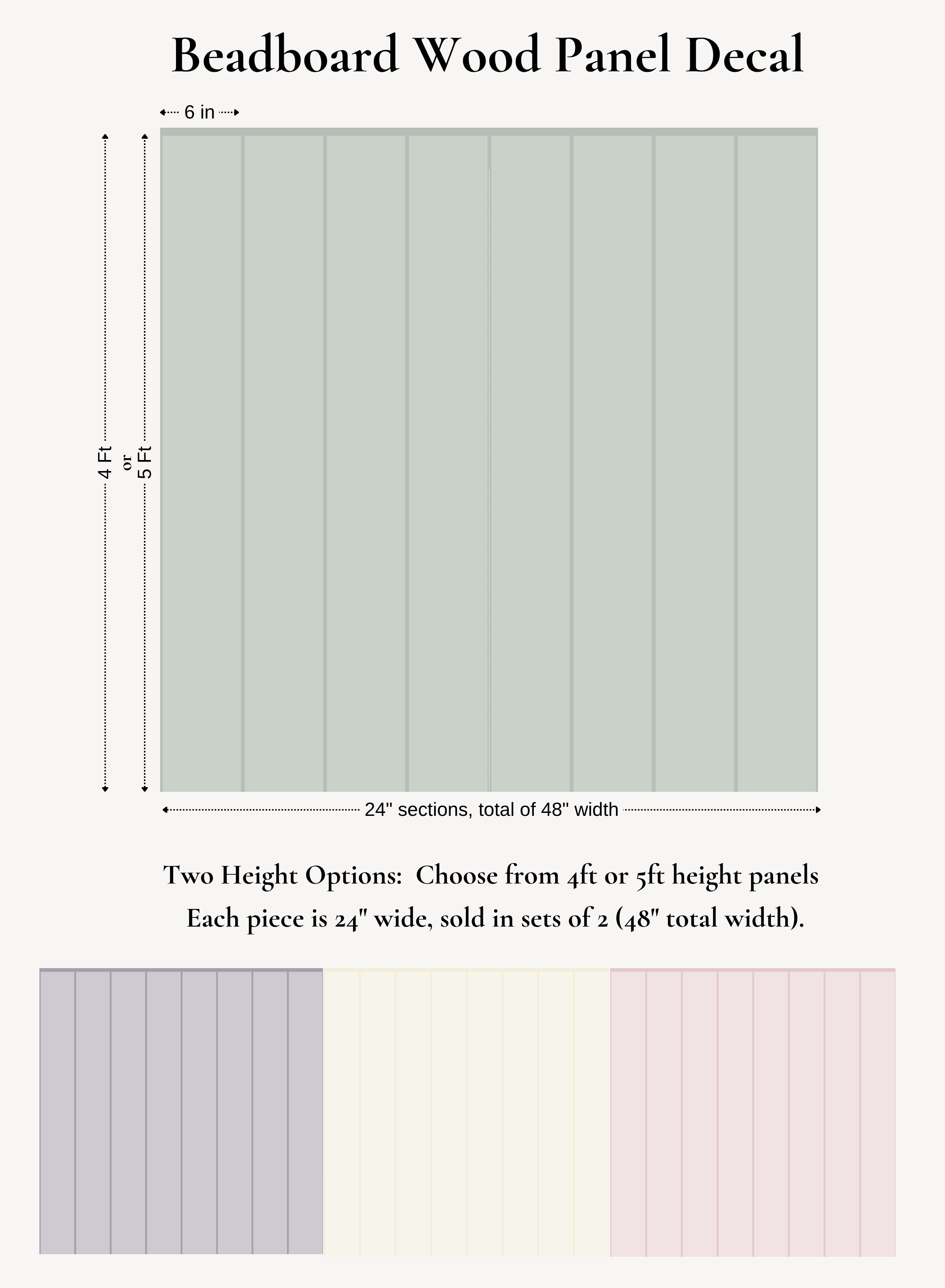 Beadboard Wood Panel Decal