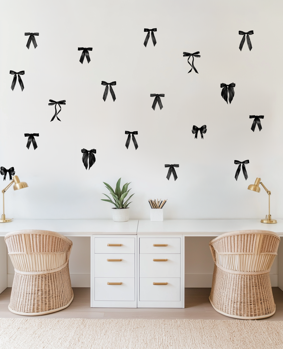 Black Sticker In Wall Black Bow Wall Stickers