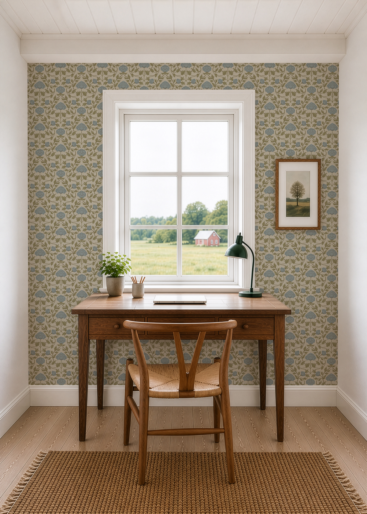 Blue Green Thistle Wallpaper