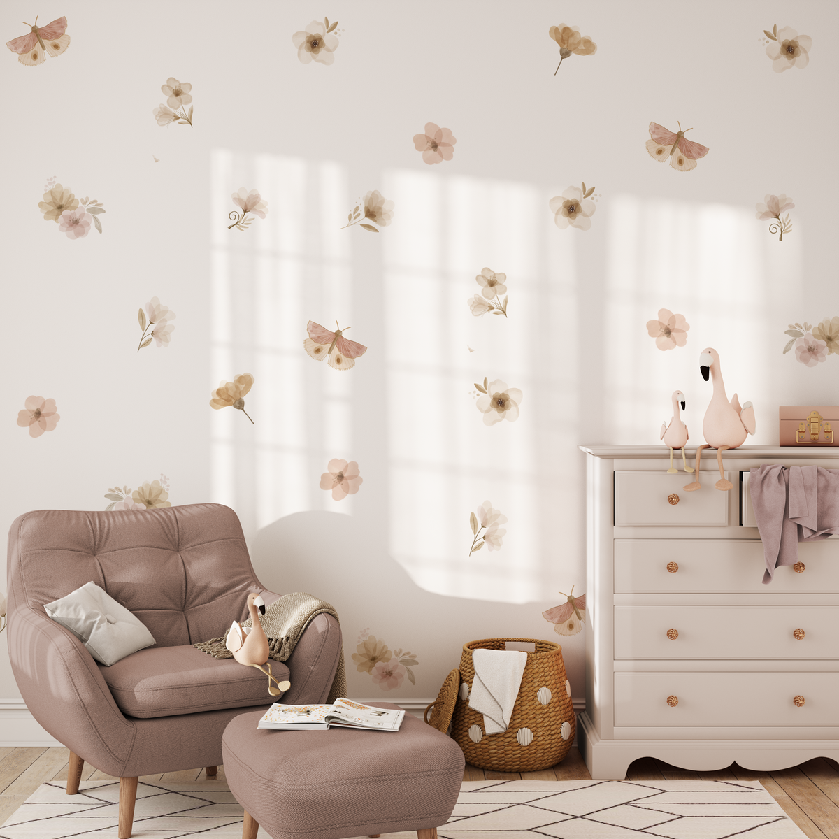 Boho Butterfly Wall Stickers (Peel and Stick Decals)