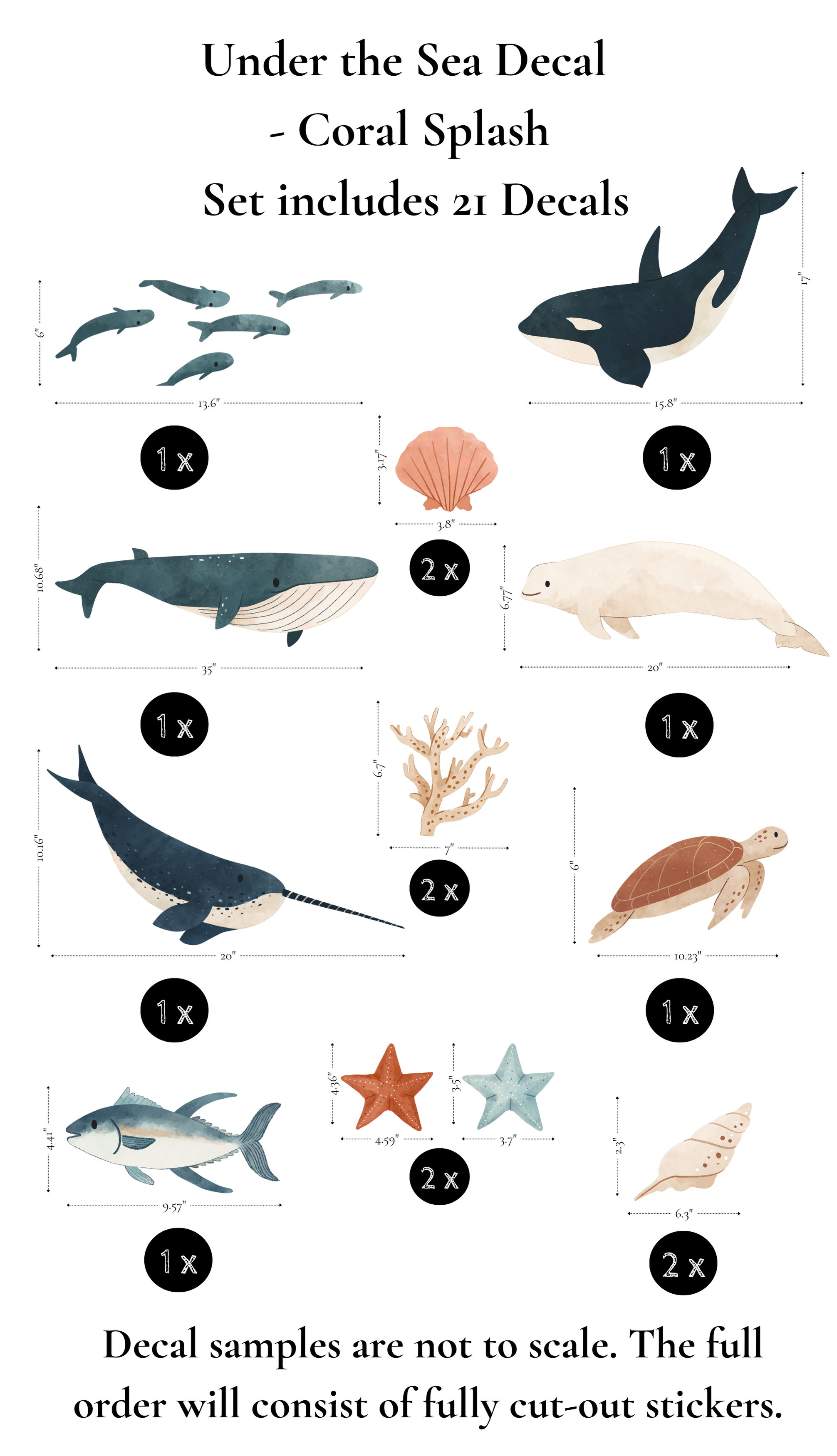 Under the Sea Wall Stickers (Peel and Stick Decals)