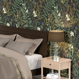 Dark Botanical Peel and Stick Wallpaper