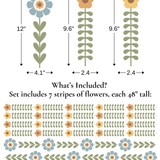 Floral Stripe Wall Decals