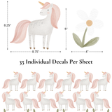Unicorn Floral Wall Stickers