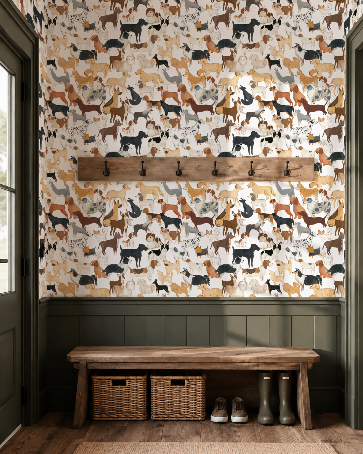 Dog Peel and Stick Wallpaper