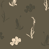 Field Study wallpaper pattern showing soft florals, grasses, and organic shapes