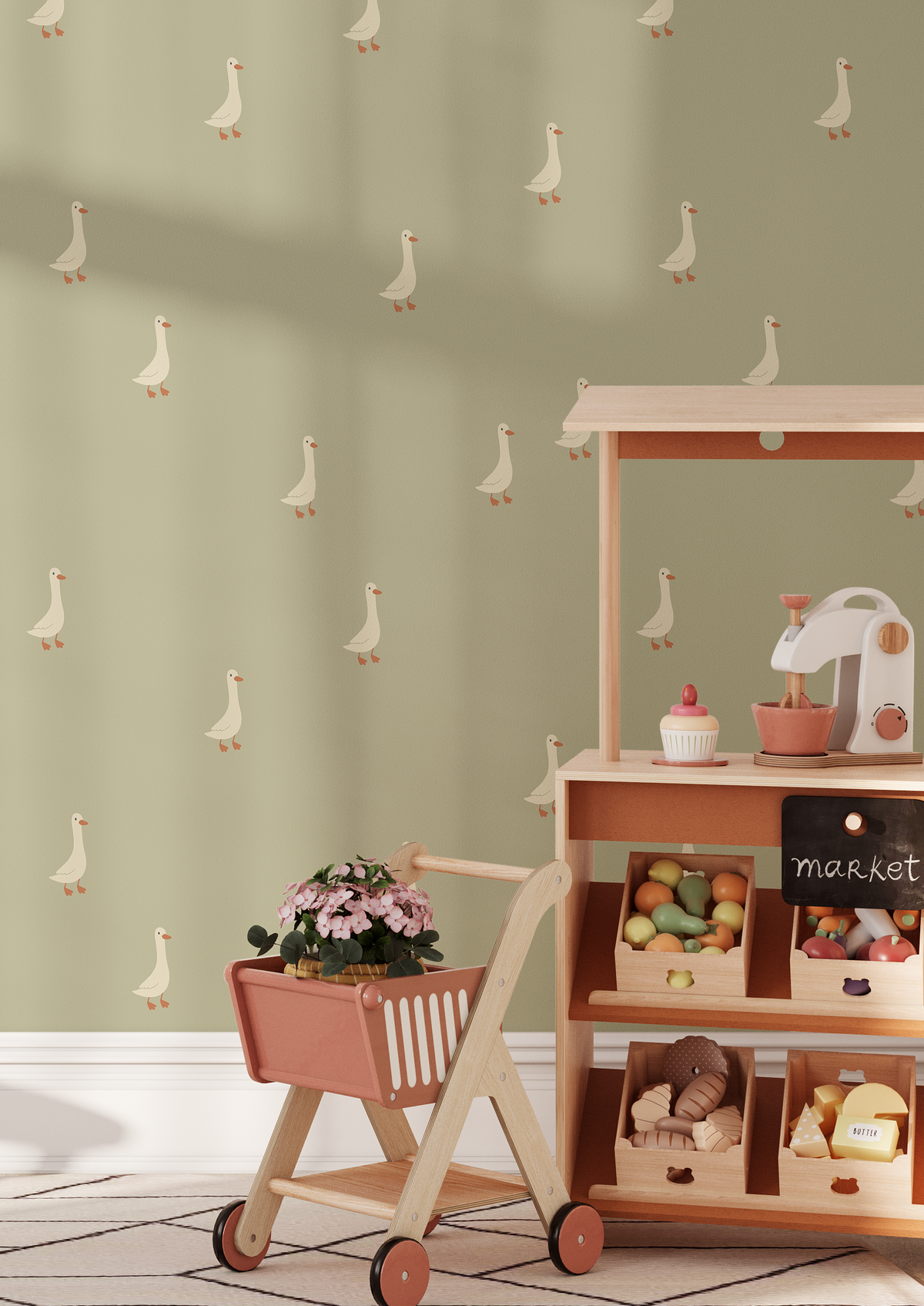 Cute Goose Peel and Stick Wallpaper