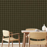 Green Art Deco Plaid Wallpaper