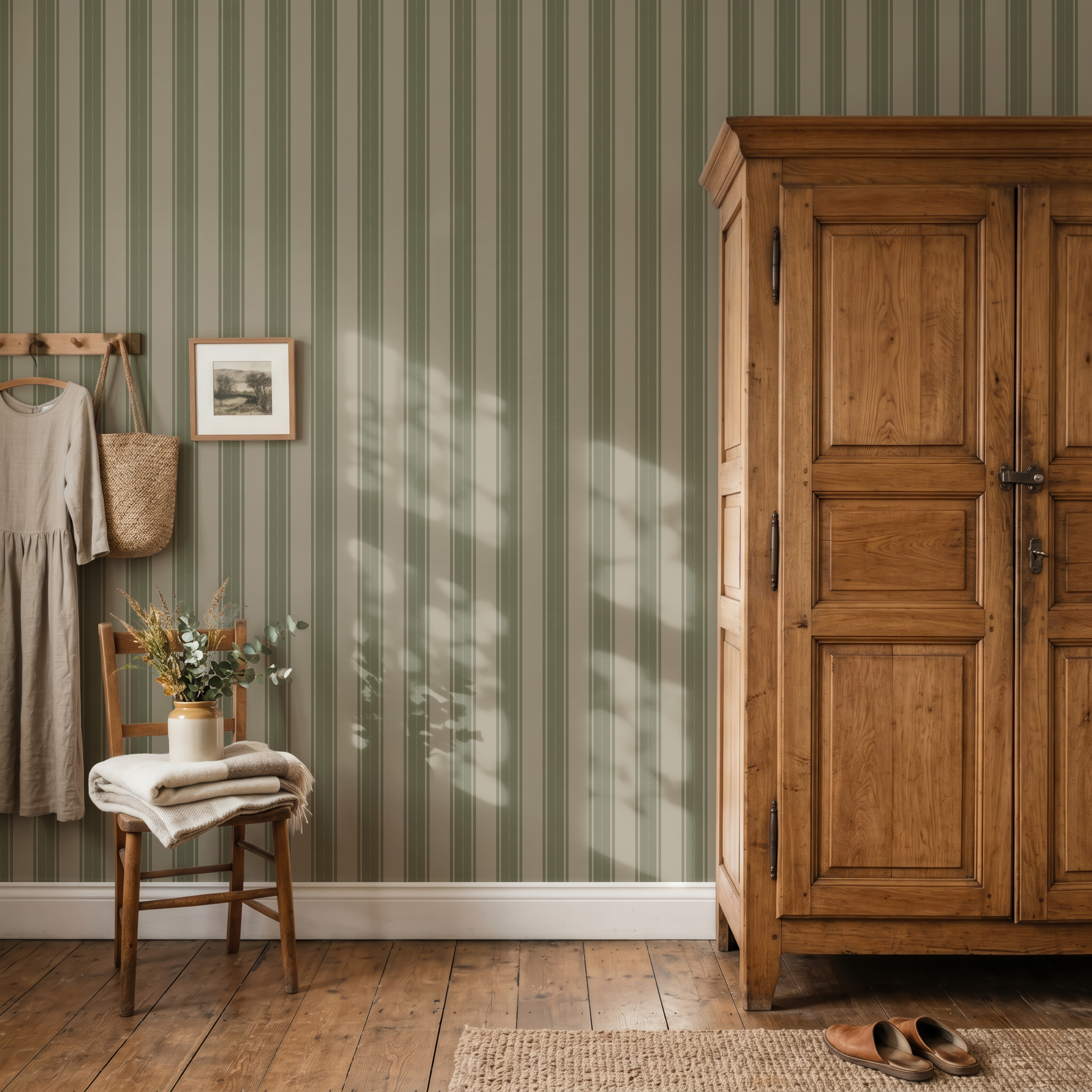 Green Stripe Wallpaper
