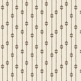 Close-up of Homestead Stripe wallpaper with hand-drawn brown stripes and floral star motifs
