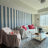 Eclectic Blue Stripe Wallpaper