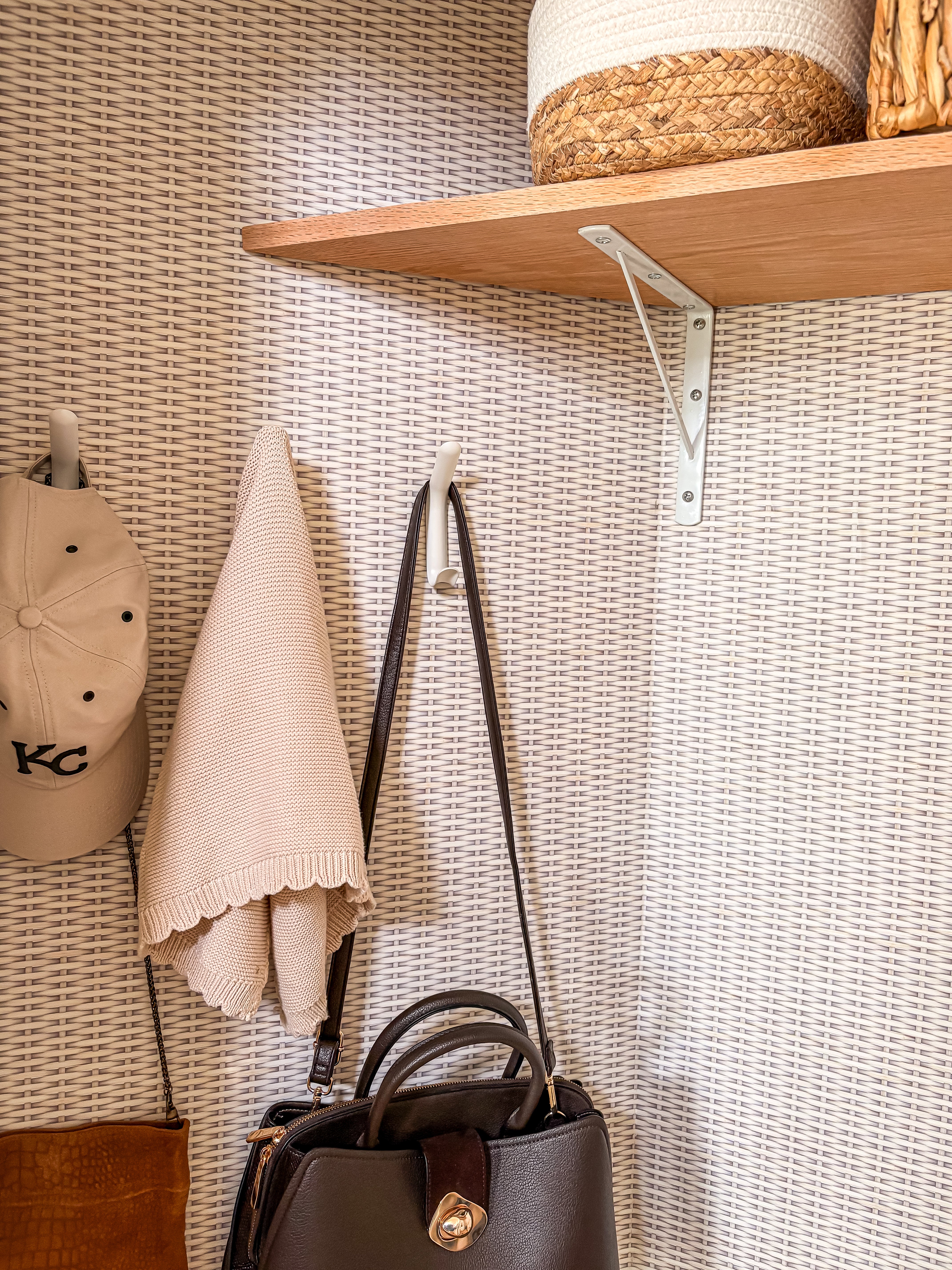 Rattan Weave Style Peel and Stick Wallpaper