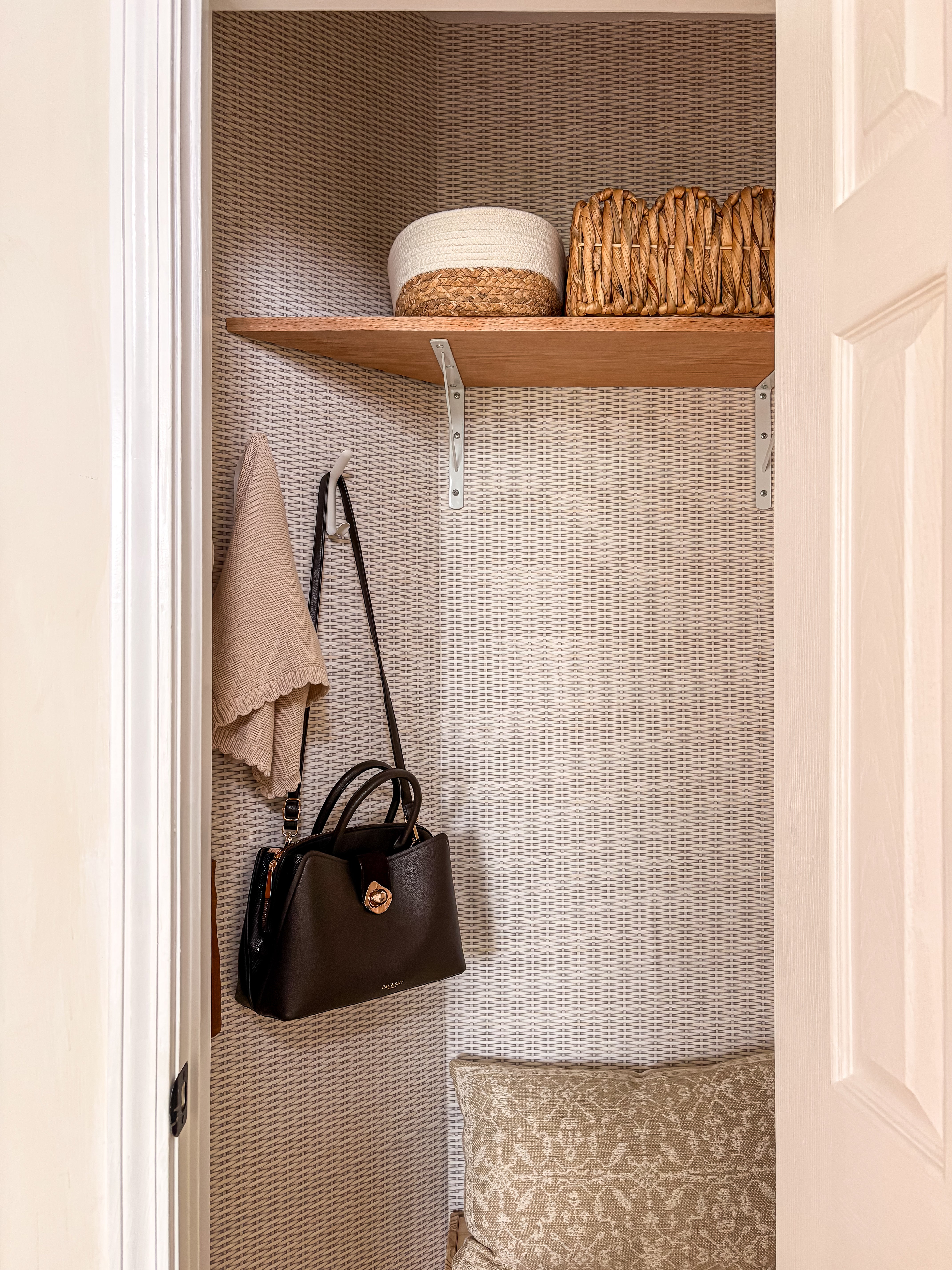 Rattan Weave Style Peel and Stick Wallpaper