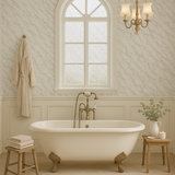 marble slab wallpaper in spa bathroom