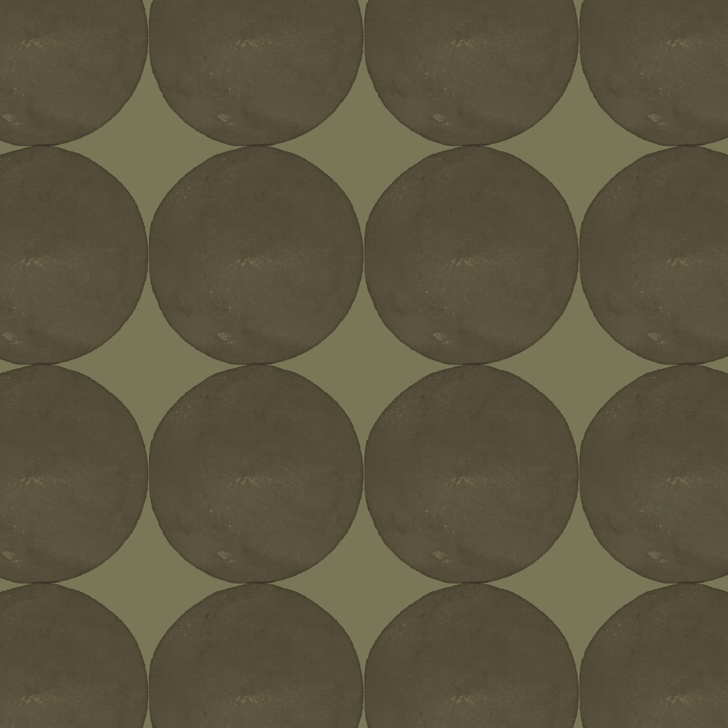 Olive green dot pattern wallpaper sample showing soft textured circular shapes