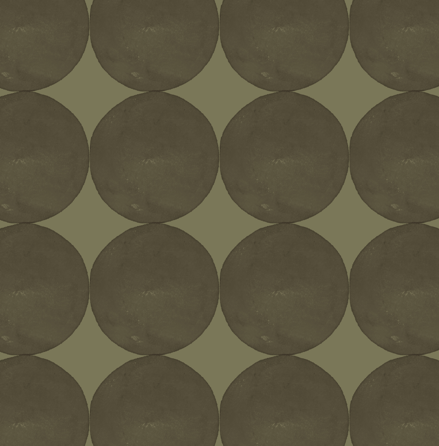 Olive green dot pattern wallpaper sample showing soft textured circular shapes