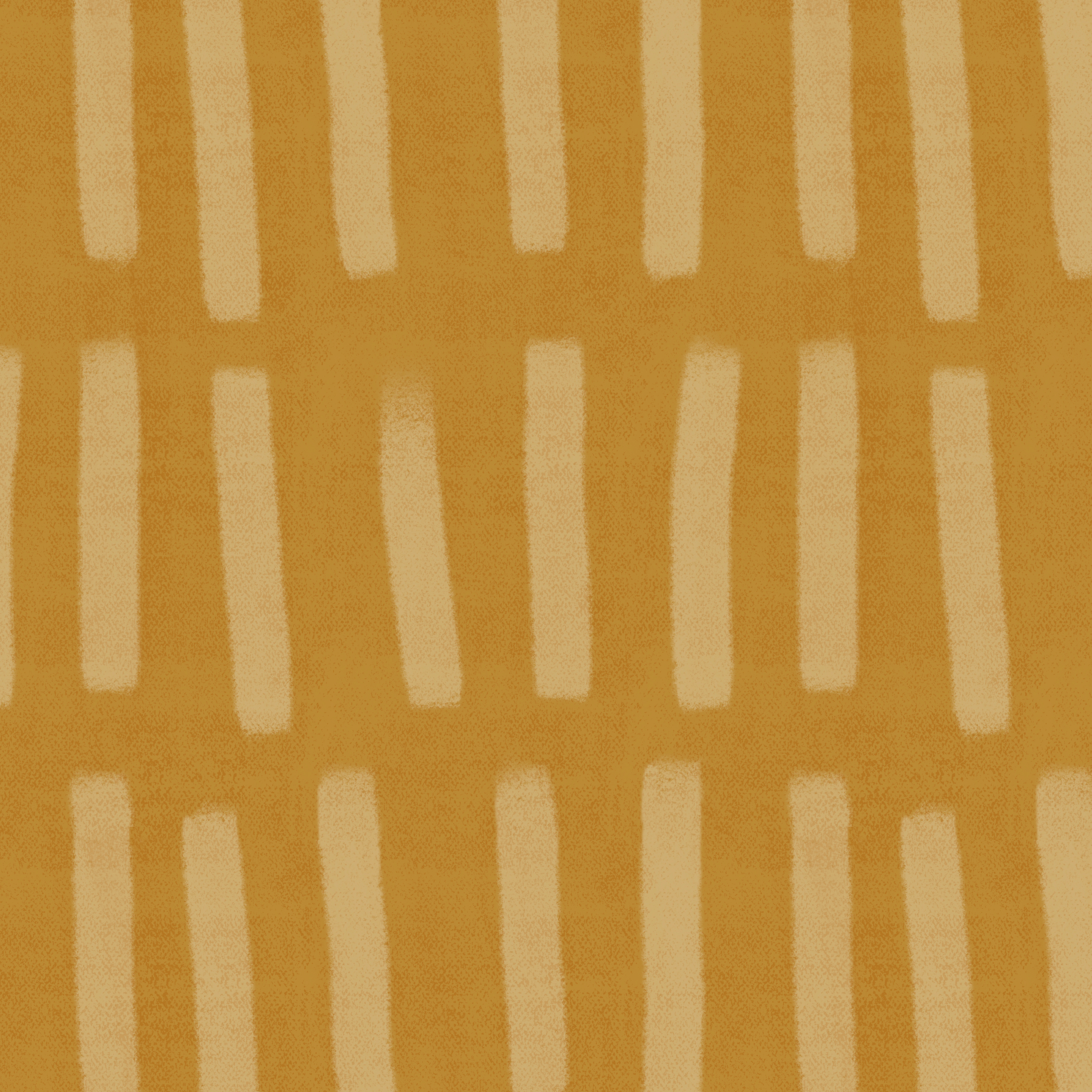Close-up of mustard stripe wallpaper showing hand-painted brushstroke texture and organic pattern