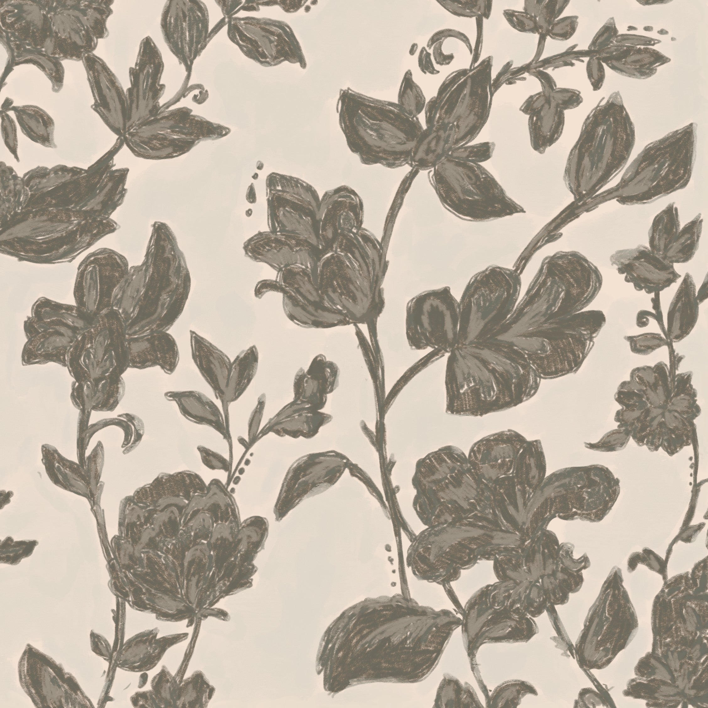 Olive Floral Wallpaper