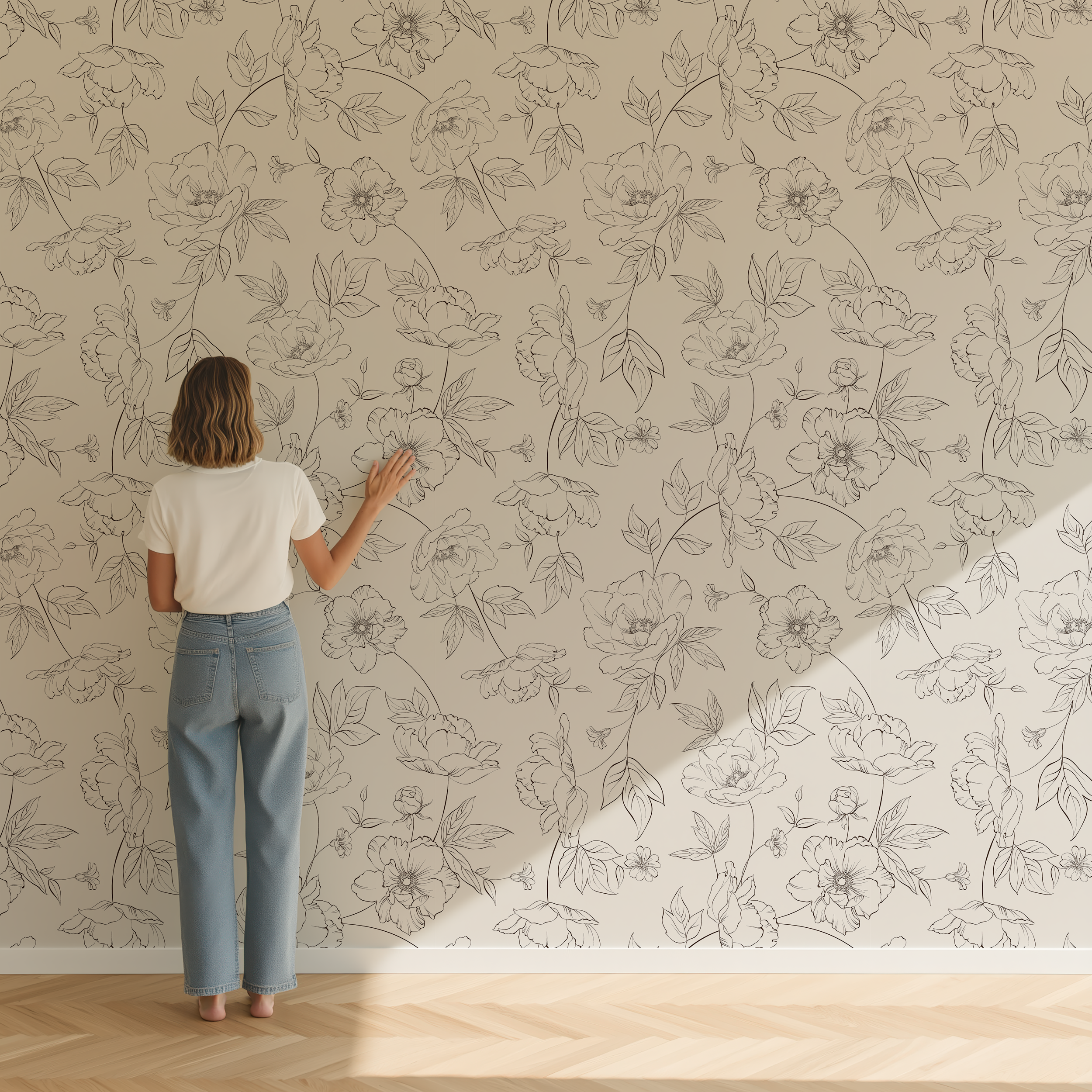 Peony Floral Wallpaper