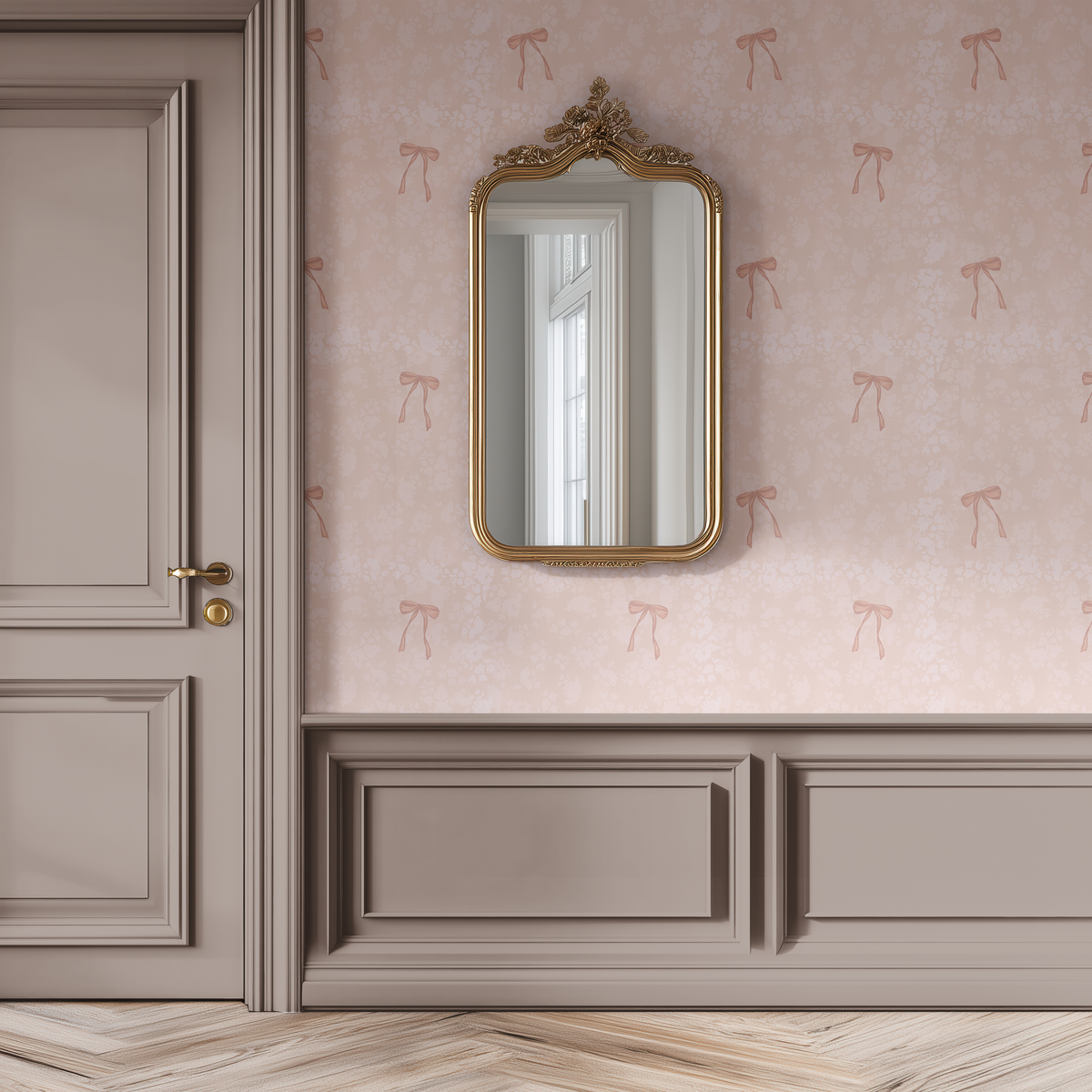 Pink Ribbon Vintage Wallpaper