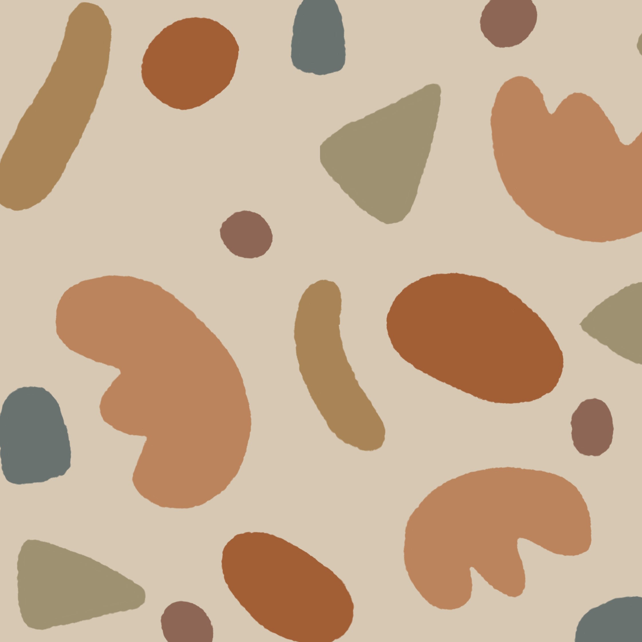 Playful shapes wallpaper in neutral colors