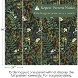 Dark Botanical Peel and Stick Wallpaper