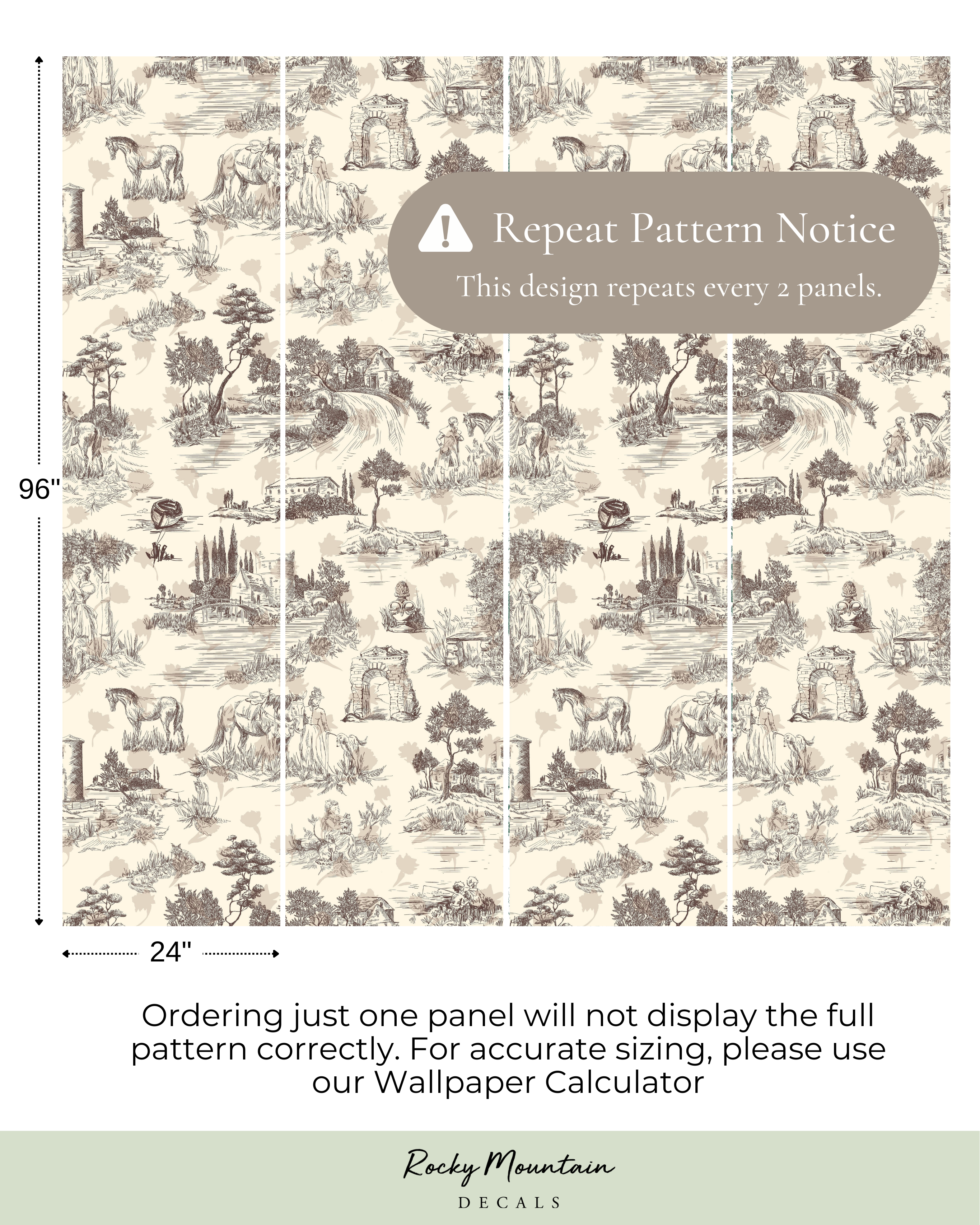 Toile de Jouy Peel and Stick Wallpaper