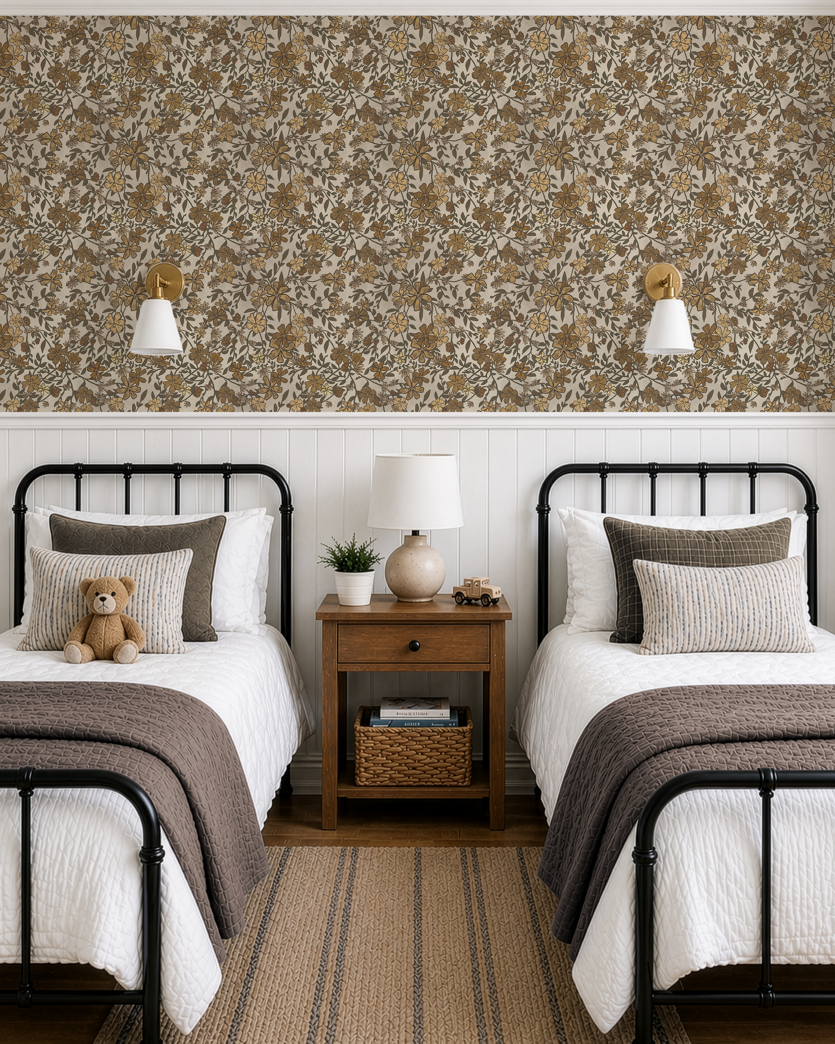 Subtle Floral Peel and Stick Wallpaper (Self-Adhesive)