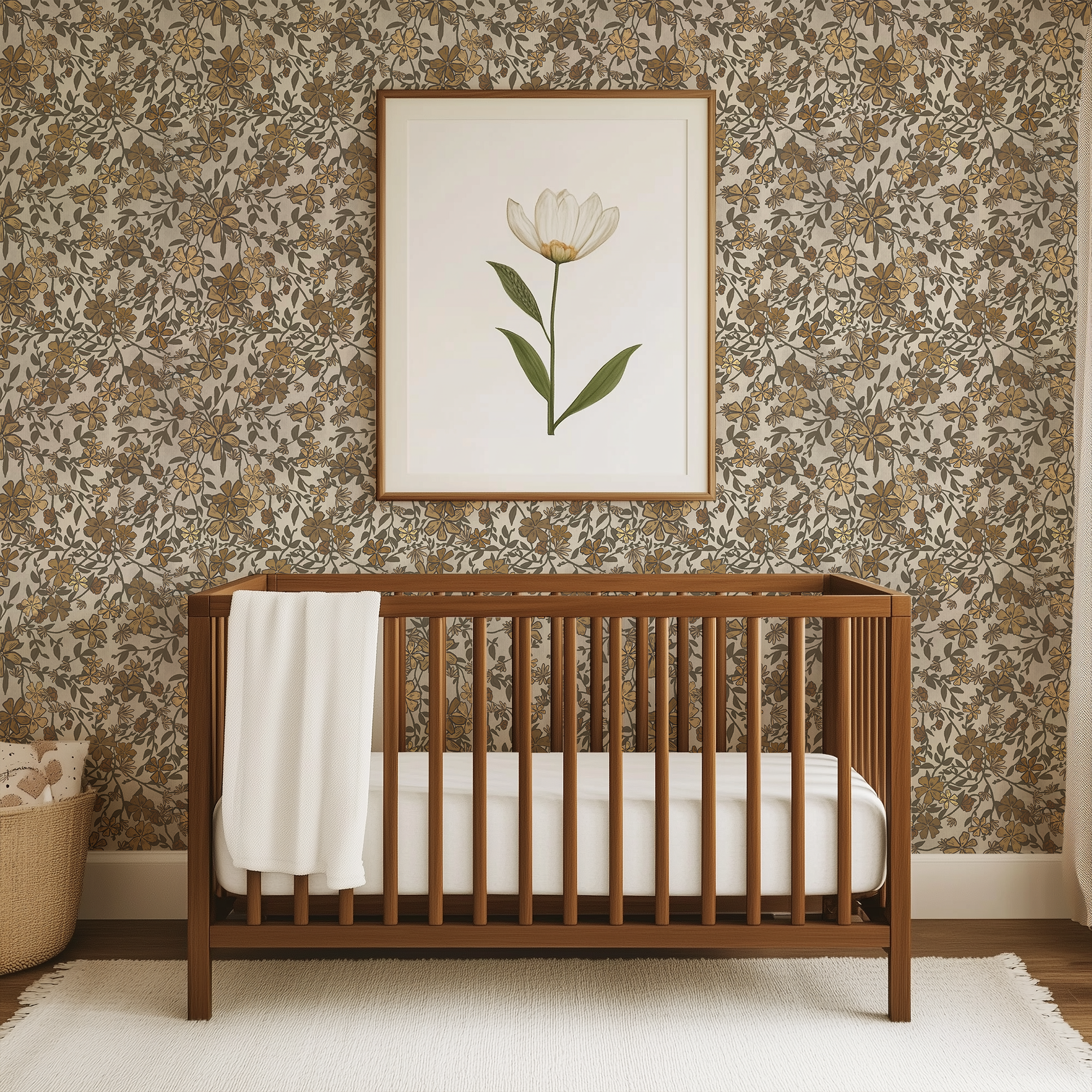 Subtle Floral Peel and Stick Wallpaper (Self-Adhesive)