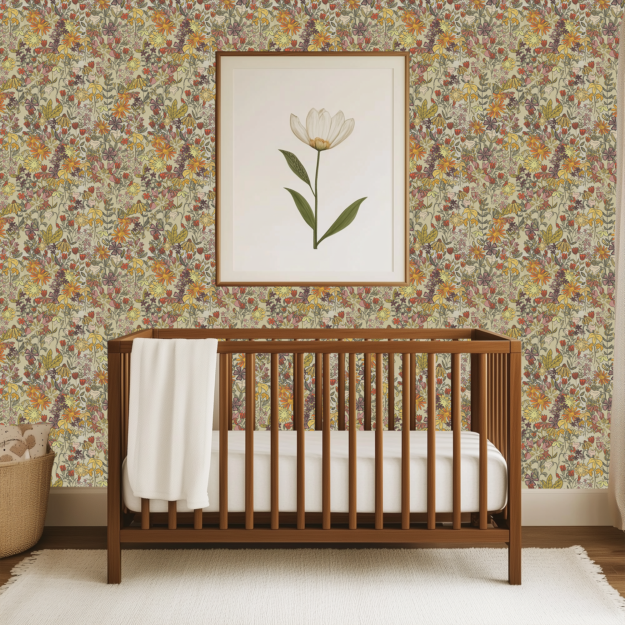 Summertime Floral Peel and Stick Wallpaper