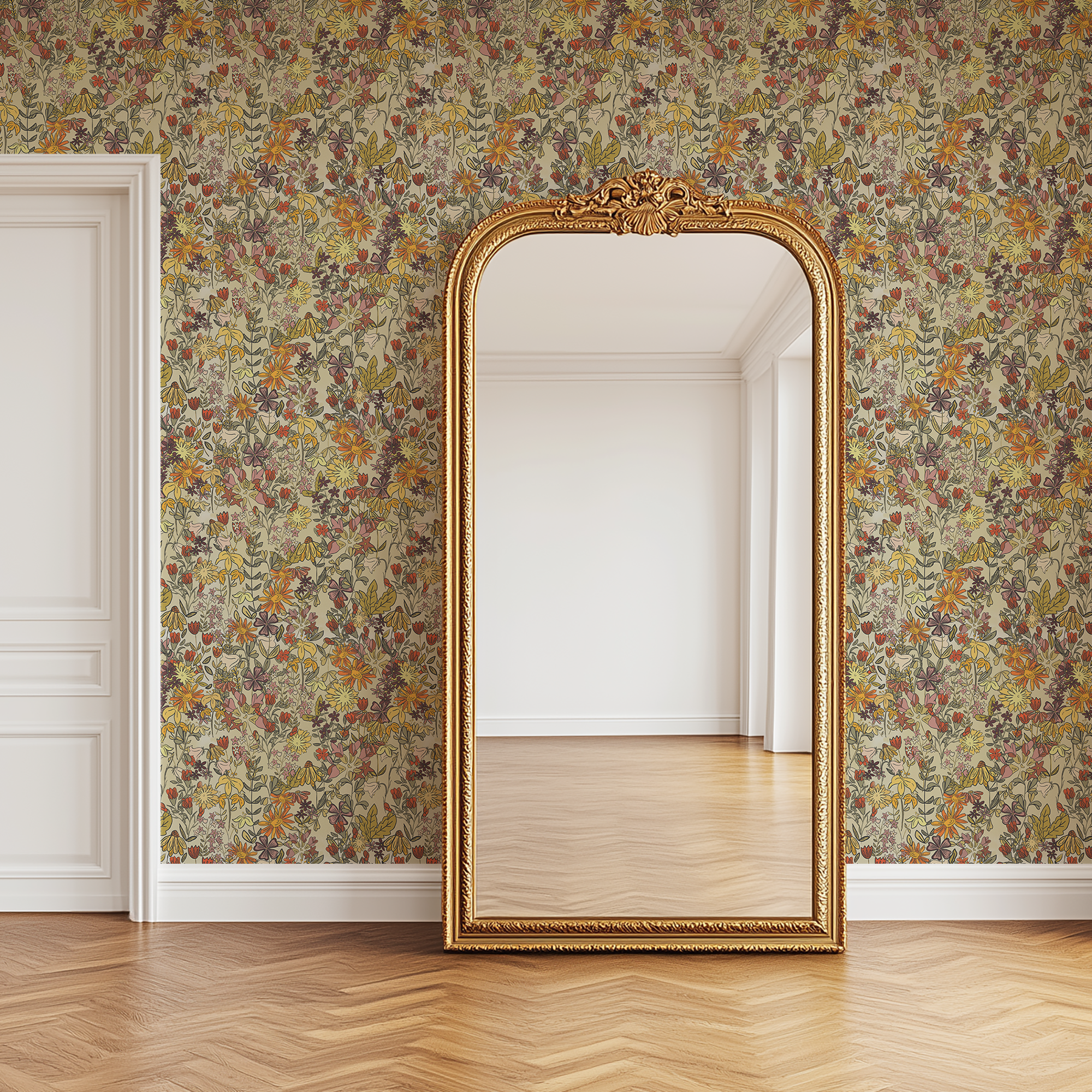 Summertime Floral Peel and Stick Wallpaper